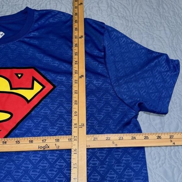 Superman Mens Blue T-Shirt 2XL Official DC Comics Short Sleeve Crew Neck Polyest - Picture 4 of 4